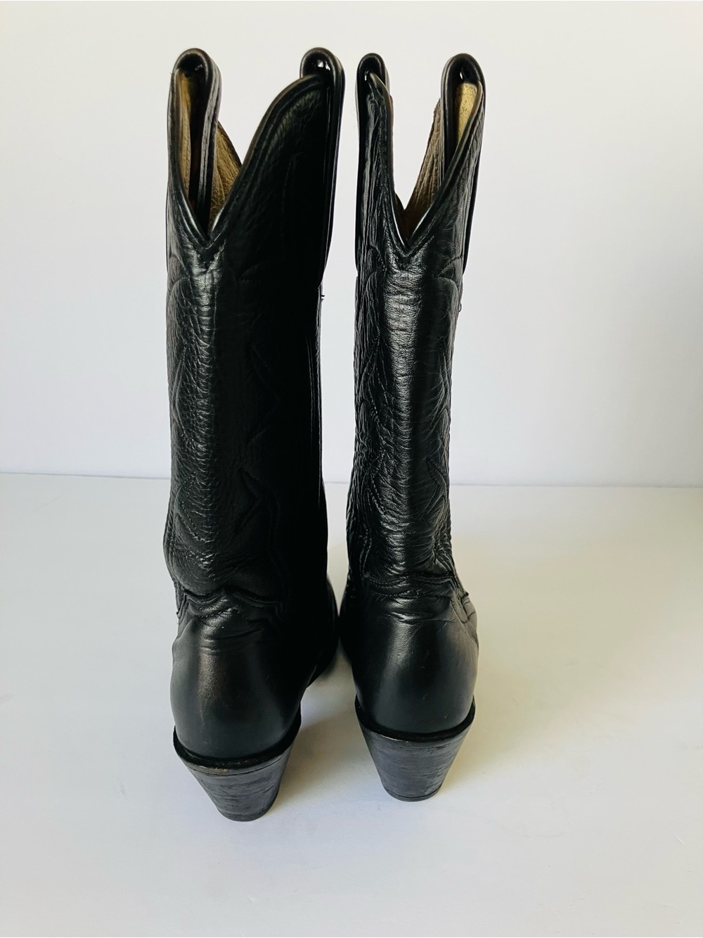 Frye 7055 Women’s Black Leather Western Cowboy Pull-On Boots 7 B Pointed - Picture 3 of 9